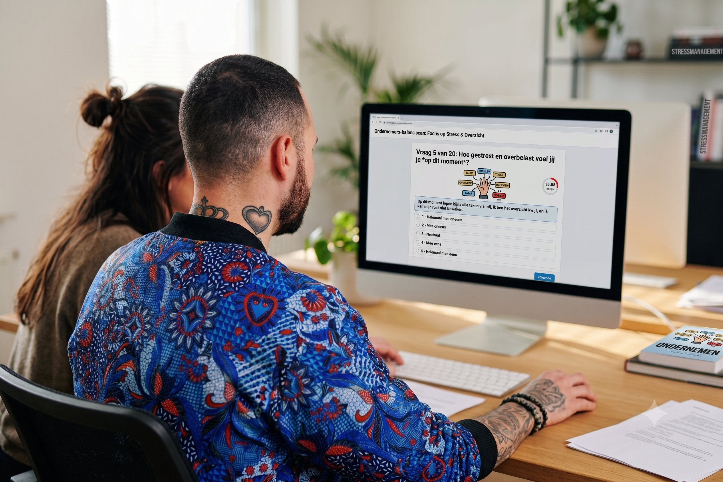 Yordi vult de nulmeting in achter zijn computer